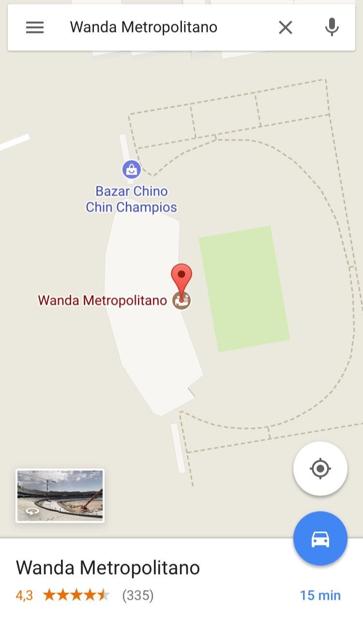 Trolleo al Wanda Metropolitano en Google Maps: Bazar chino Chin Champios