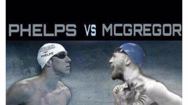 Phelps y McGregor, frente a frente. TWITTER