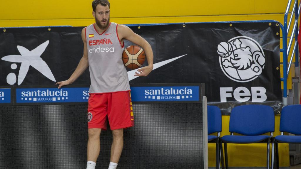 Sergio Rodríguez durante una de sus sesiones de tiro postentreno.