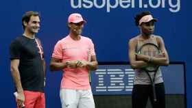 Nadal, junto a Federer y Venus en el Kids' Day.