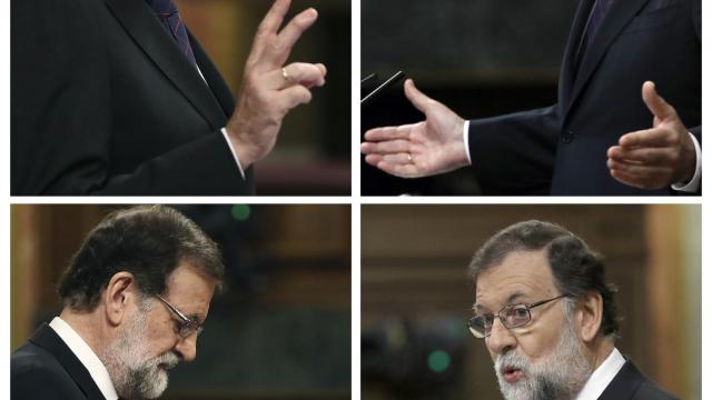 El presidente del Gobierno, Mariano Rajoy, durante su comparecencia en el pleno extraordinario celebrado hoy en el Congreso