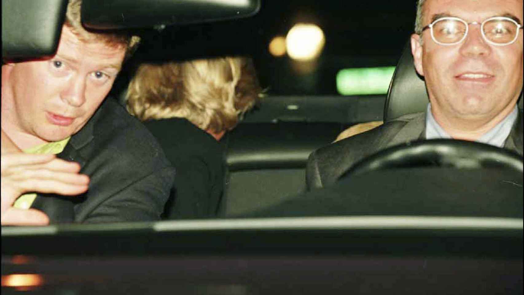 Diana, en el interior del coche, minutos antes del fatal accidente.