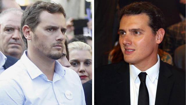 Albert Rivera con barba y sin ella.