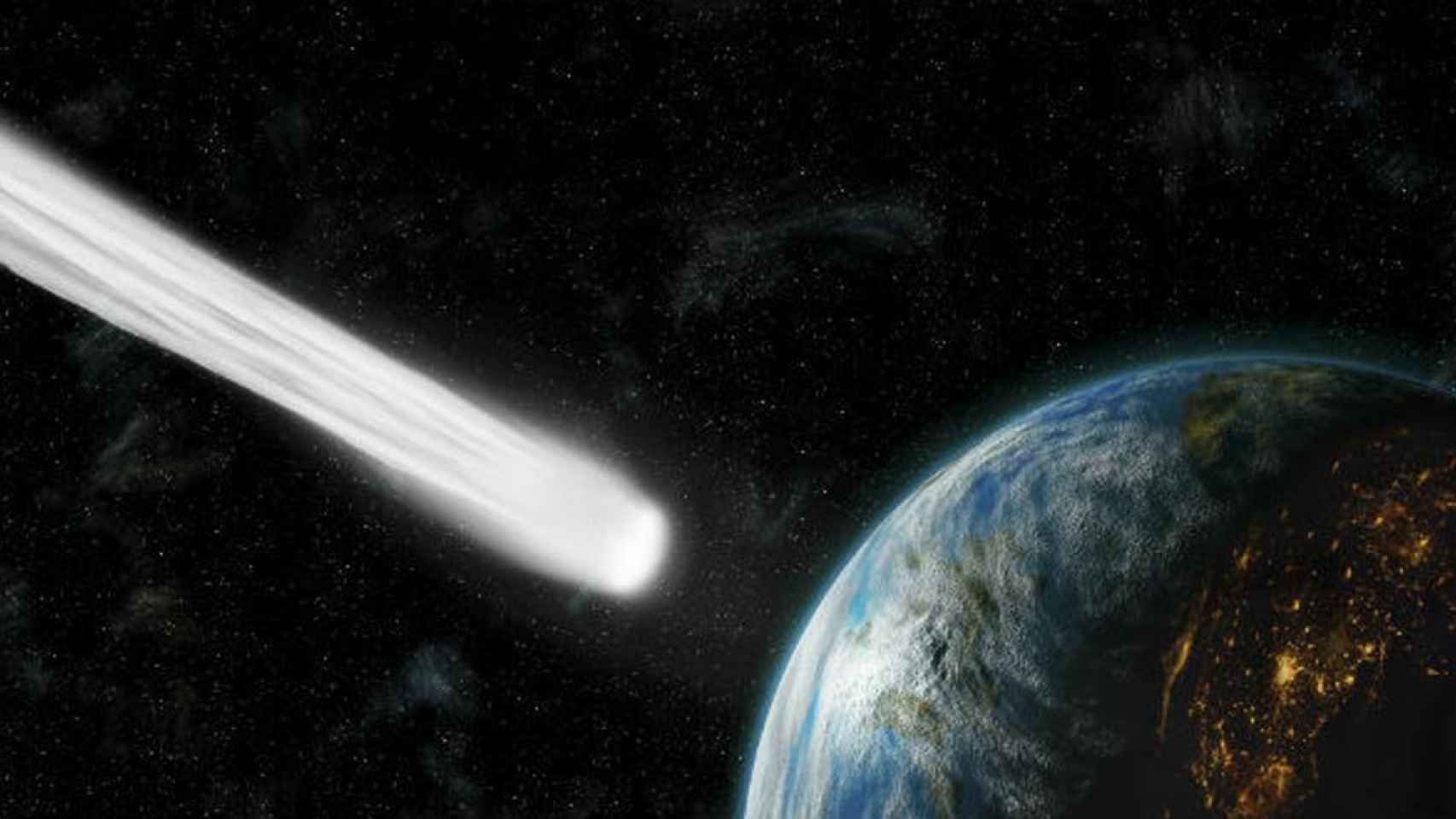 Recreación de un asteroide.