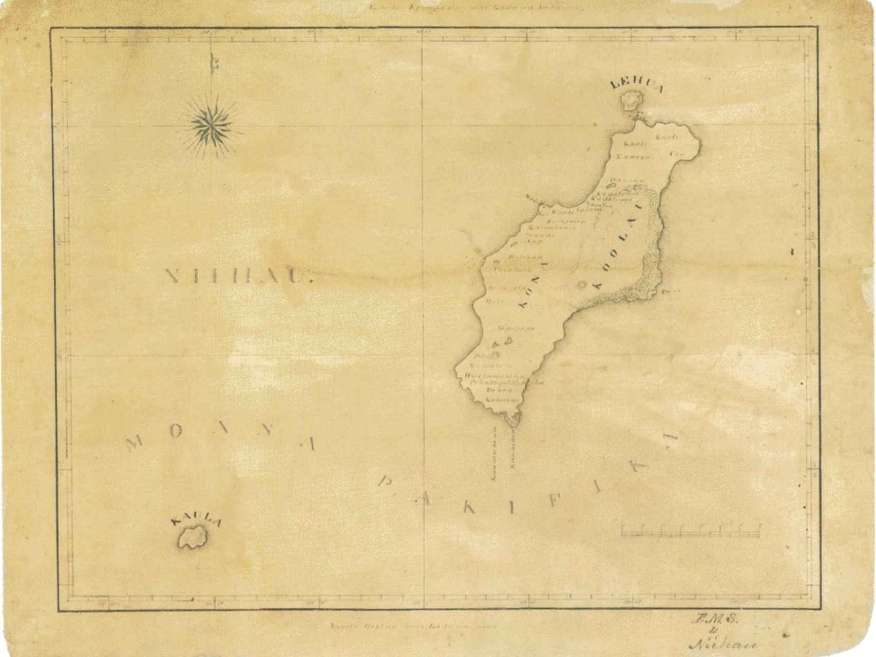 Mapa de la isla de Niihau.