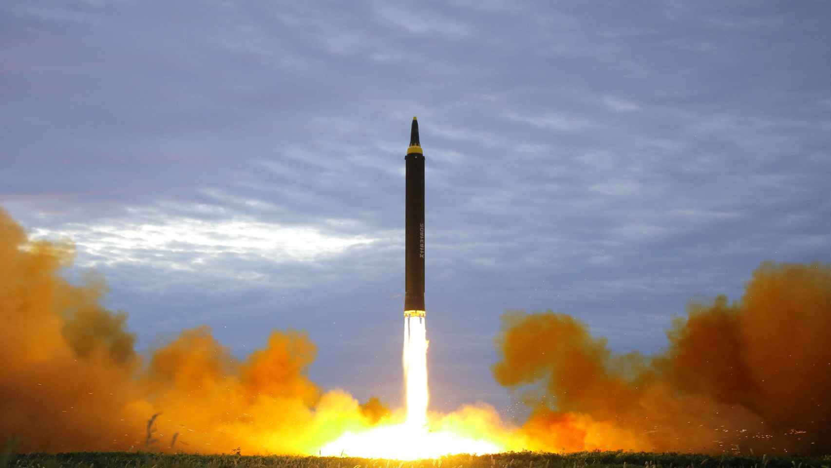 Imagen del último misil lanzado por el régimen norcoreano.