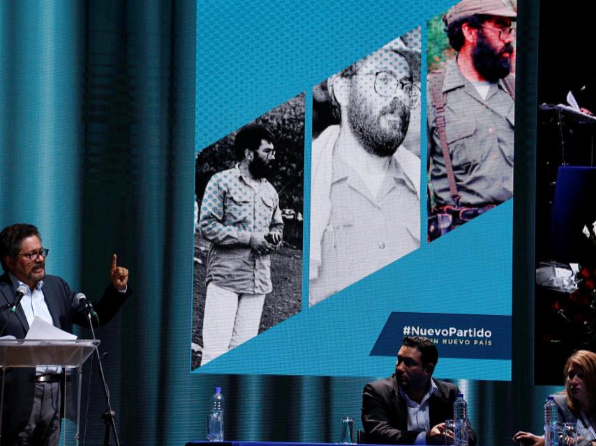 Iván Márquez, el número dos de las FARC, durante el primer congreso nacional del partido.