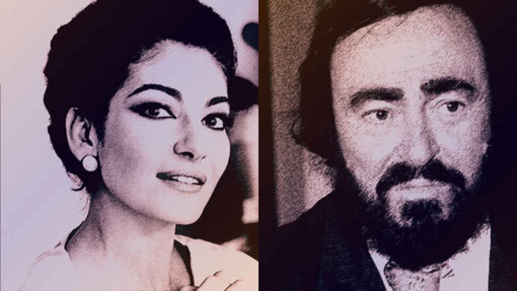 Image: Maria Callas y Pavarotti, divos de drama y voz