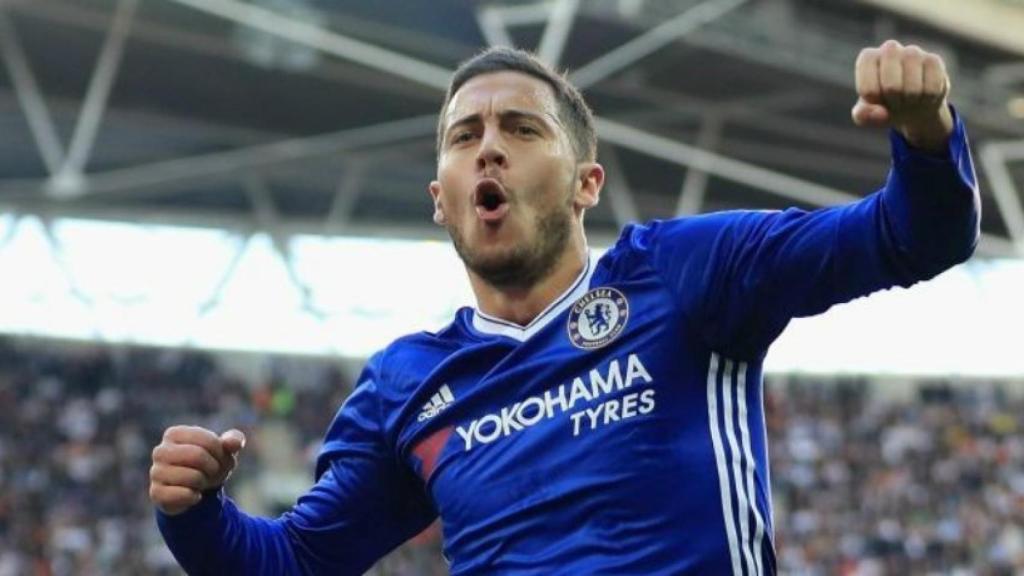 Hazard celebrando un gol. Foto: chelseafc.com