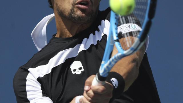 Fognini, durante su partido de primera ronda en el US Open.