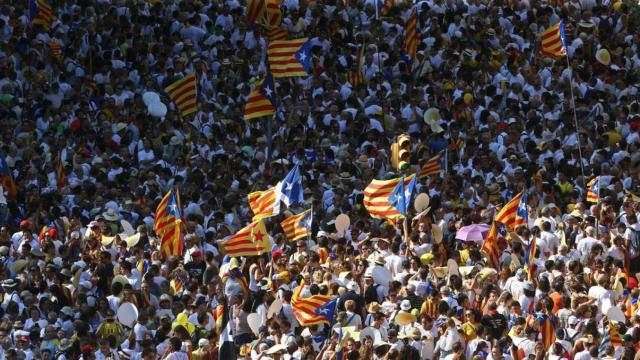 Imagen de la Diada en 2016 en las calles de Barcelona.