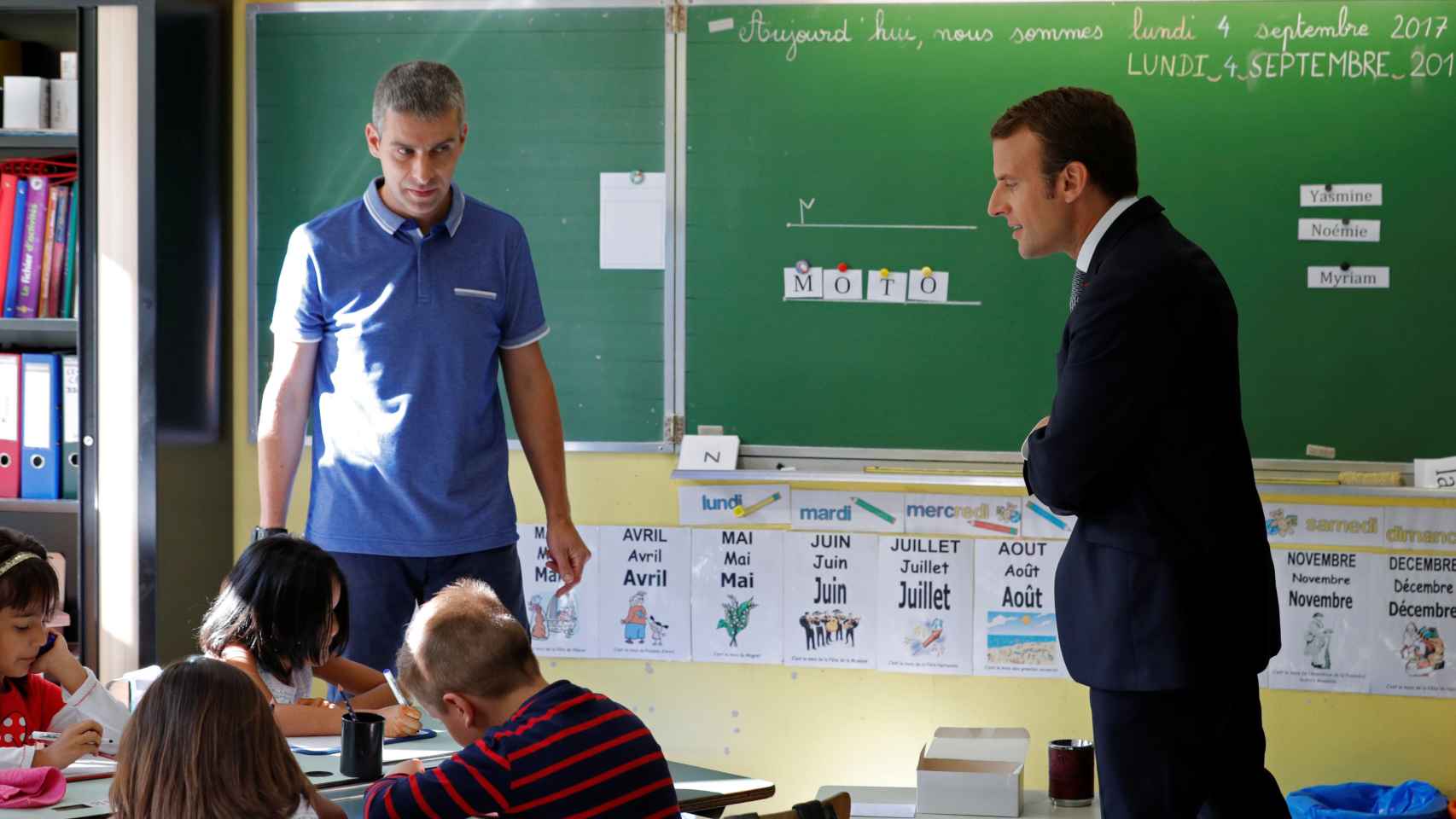 Macron, en la inauguración del curso escolar en Forbach, al este de Francia