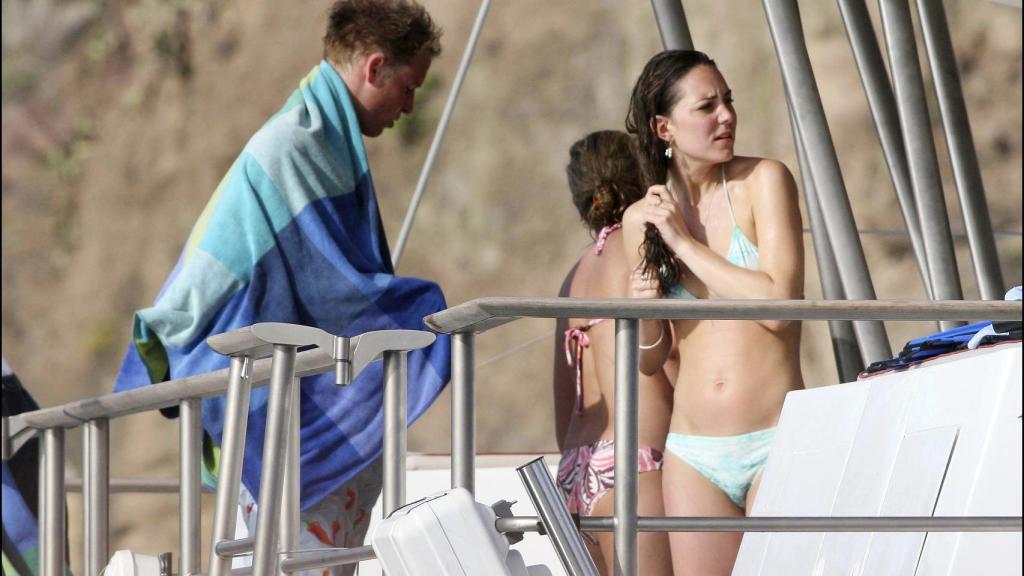 William y Kate Middleton veraneando en El Caribe en 2006, cuando aún eran novios.