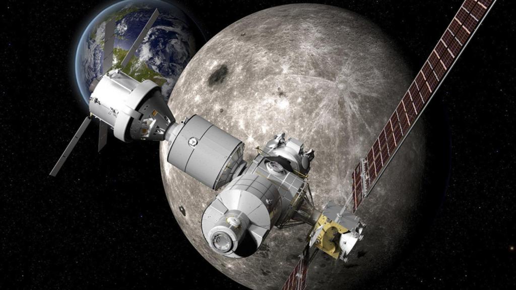 deep space transport la luna la tierra nasa