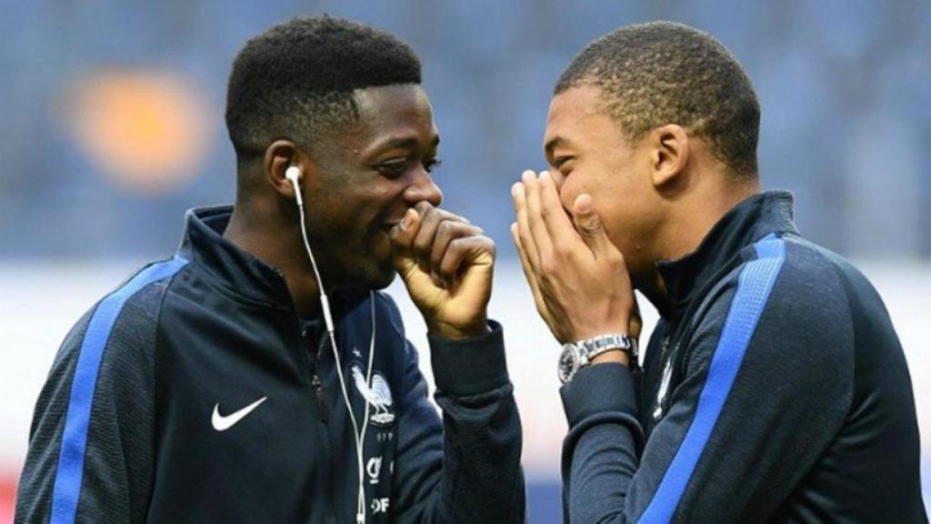 Dembélé y Mbappé. Foto. fff.fr