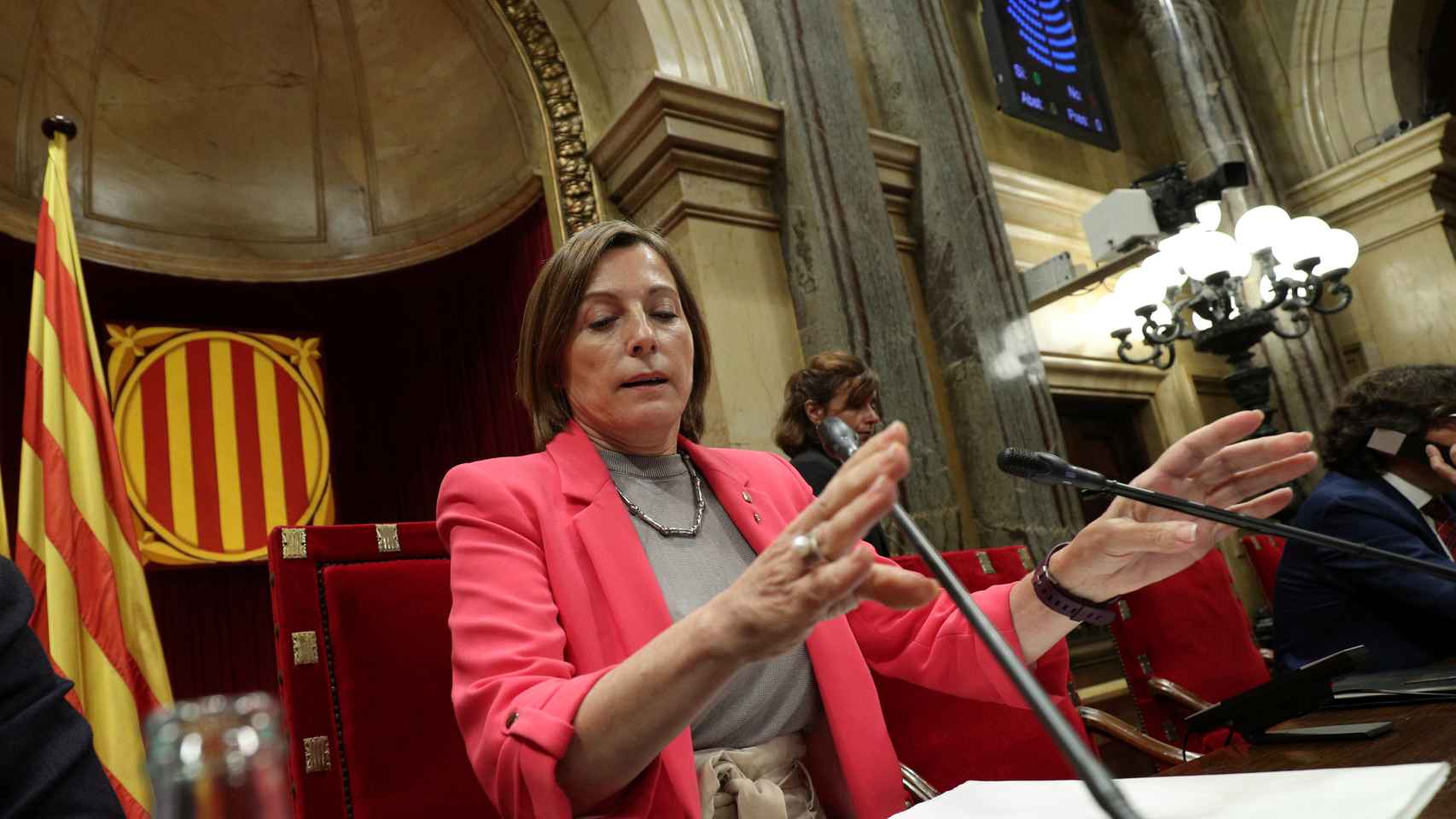 Carme Forcadell, en el Parlamento catalán.