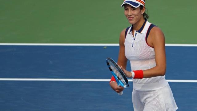 Muguruza, tras ganar un partido en el US Open.