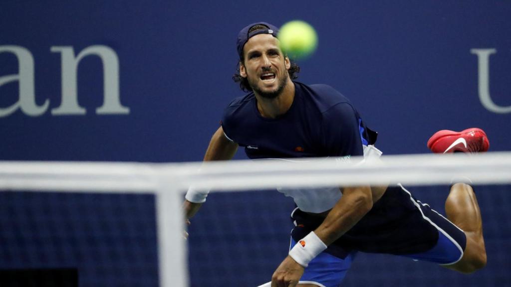 Feliciano López en un partido de este US Open.