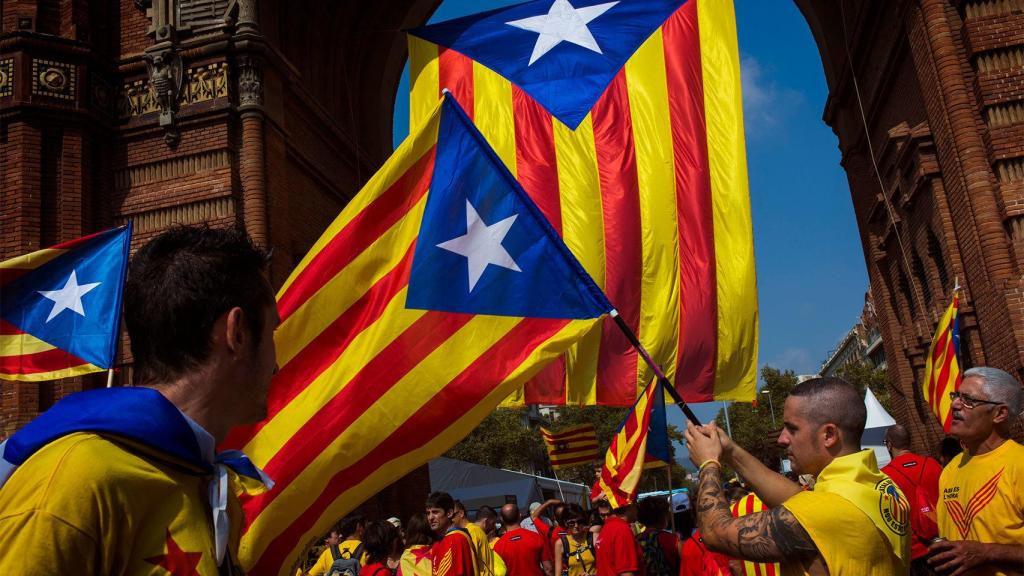 Manifestantes independentistas en Barcelona.