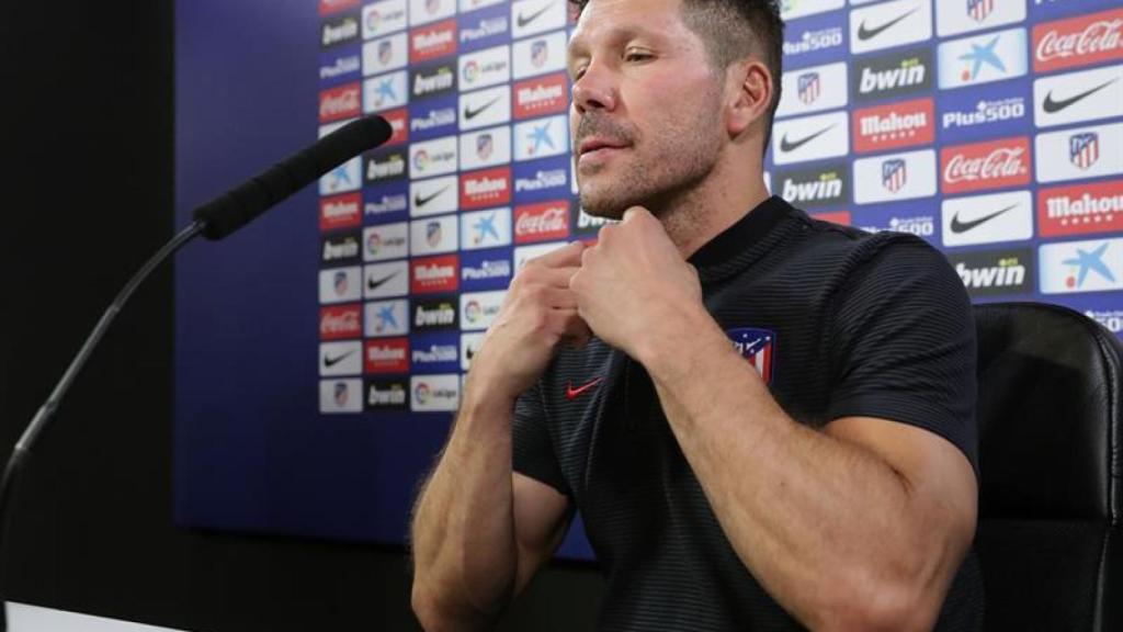 Simeone, en rueda de prensa.