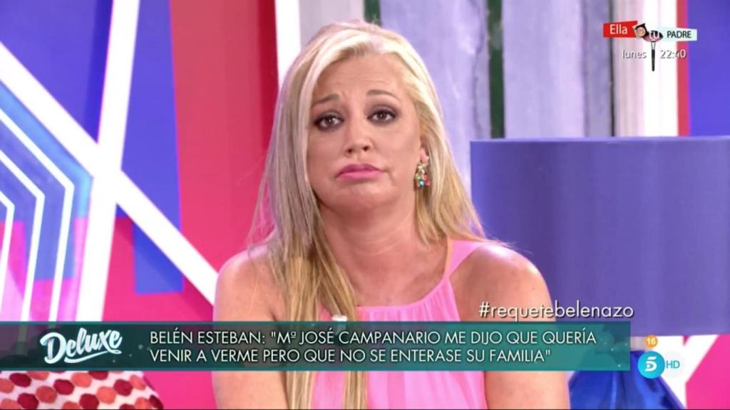 Belén Esteban durante la entrevista.