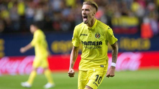 Castillejo celebra un gol en el Estadio de la Cerámica