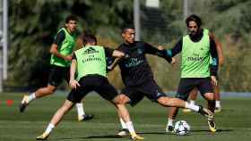 Isco y Cristiano durante el entrenamiento del Real Madrid