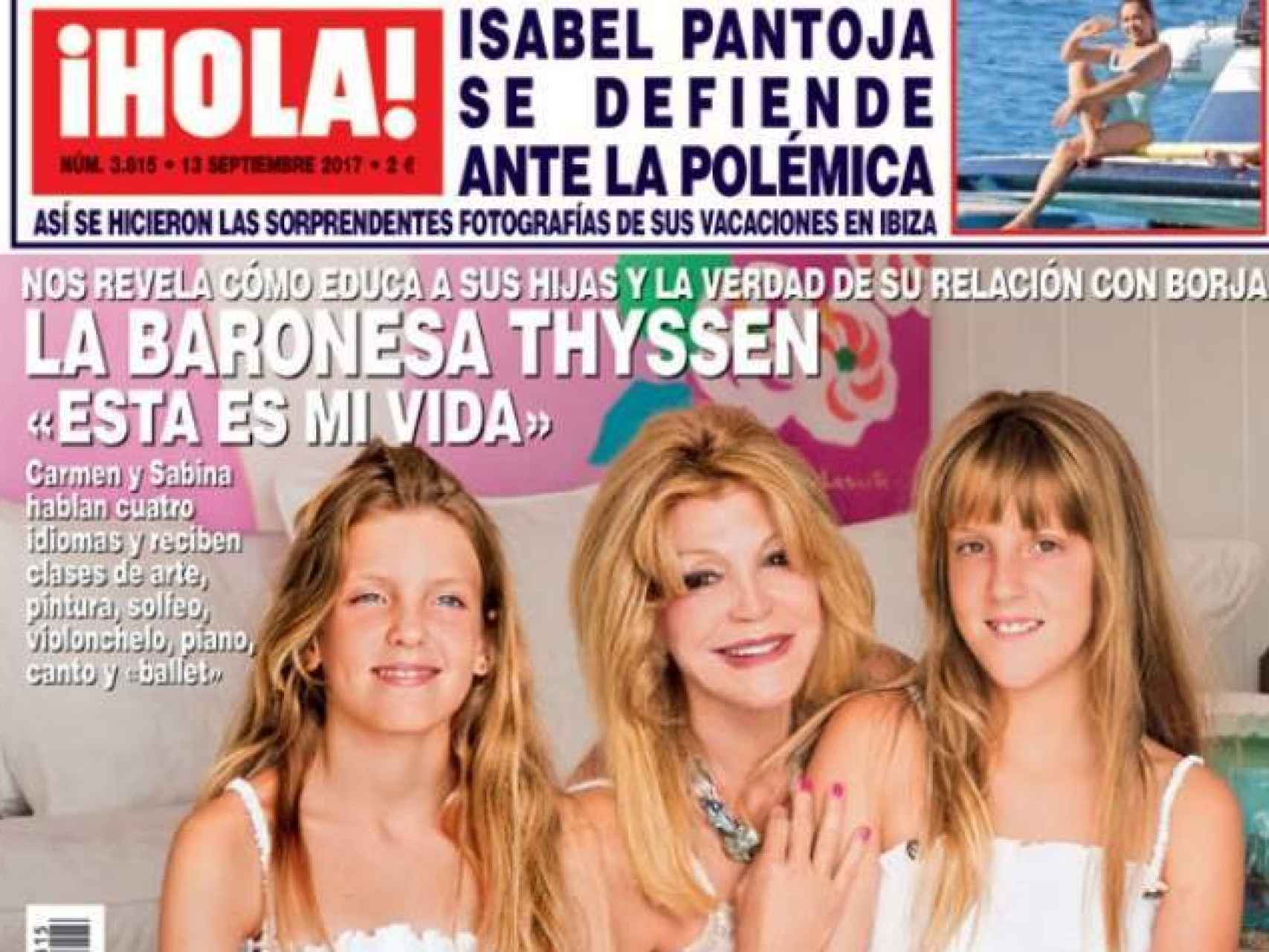 Tita Cervera y sus hijas en la portada de ¡Hola!