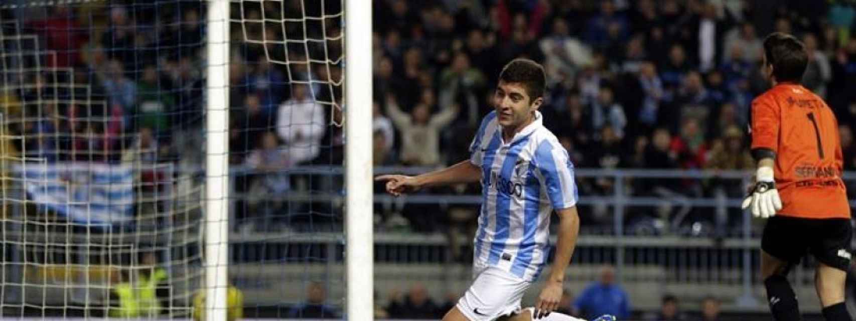 Portillo en un partido con el Málaga.