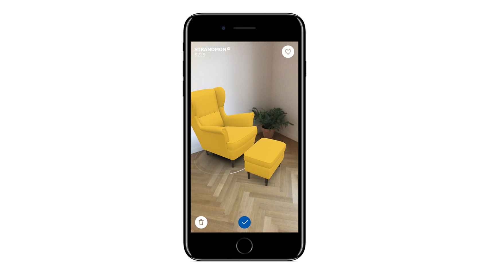 La app de Ikea Place en un dispositivo móvil.