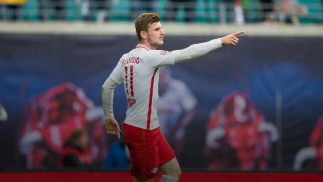 Werner celebra un gol con el Leipzig   Foto: dierotenbullen.com