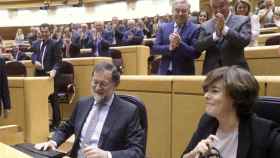 Rajoy, en el pleno de este martes en el Senado.