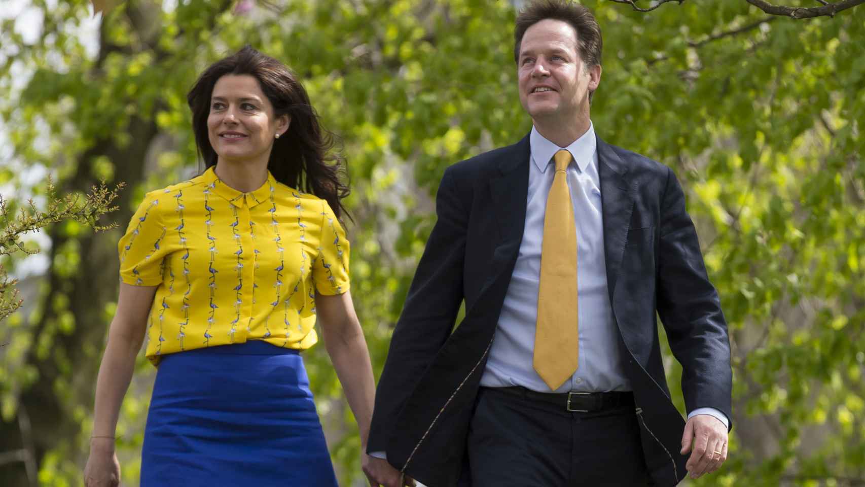 Nick Clegg y Miriam Gonzalez durante las últimas elecciones generales de Reino Unido.