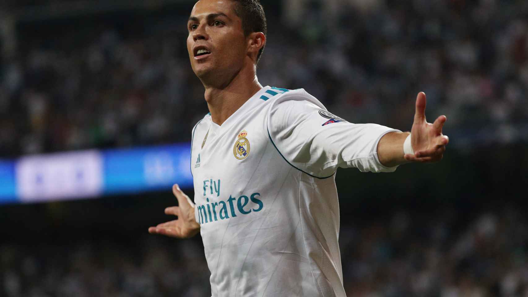 Cristiano Ronaldo celebra su primer gol al APOEL.