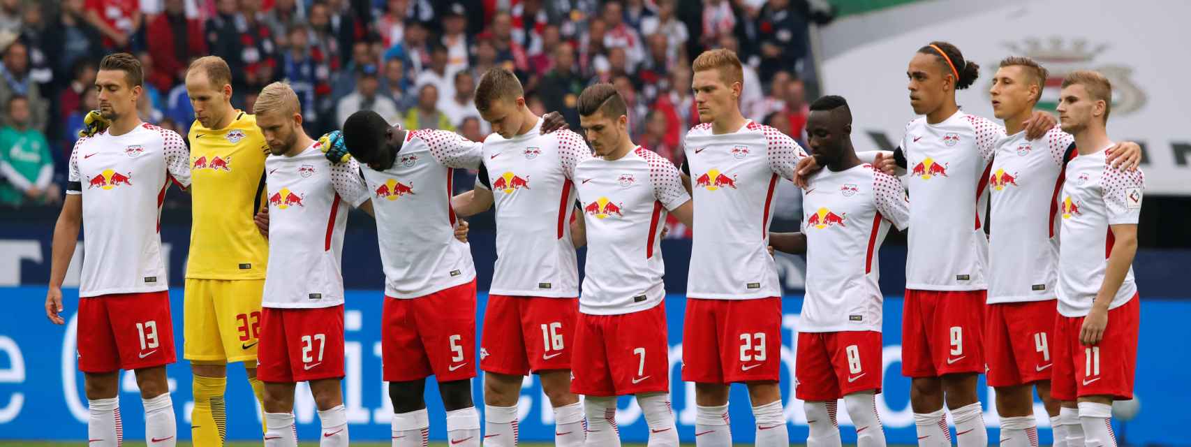 Jugadores del Leipzig en un partido del conjunto alemán.