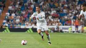 Cristiano Ronaldo conduciendo el balón. Foto: Pedro Rodríguez / El Bernabéu