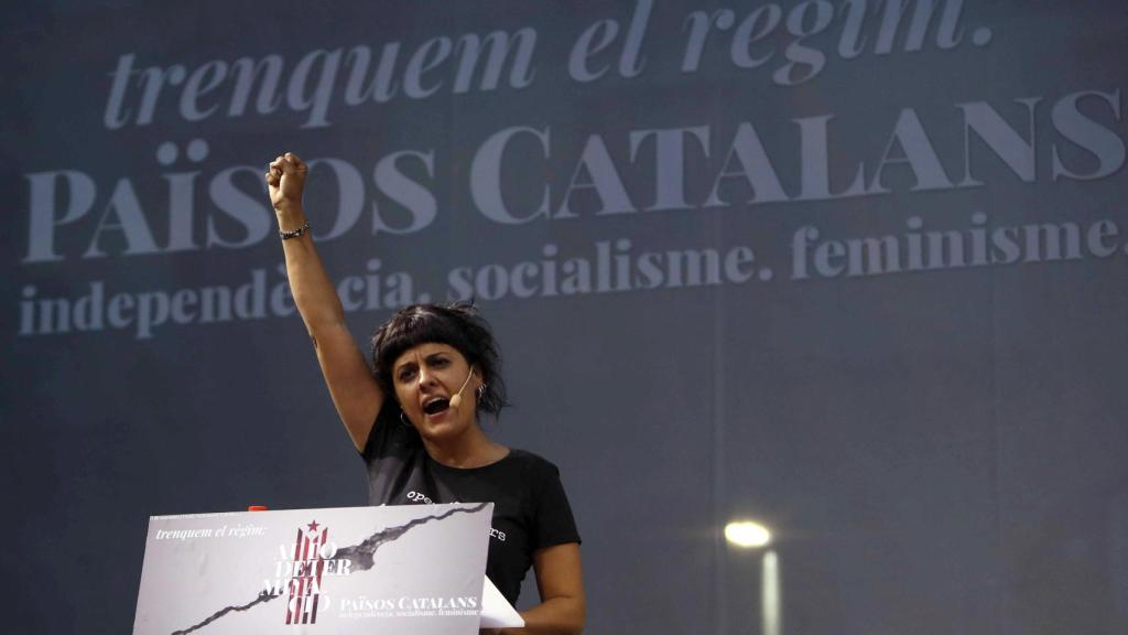 La exdiputada de la Cup, Anna Gabriel, en un acto de la izquierda independentista en la Diada.
