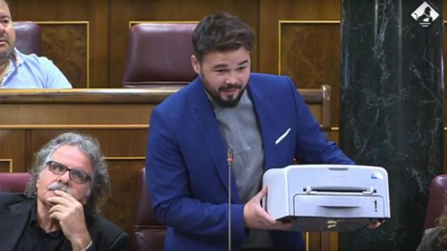 Rufián durante la sesión del Congreso.