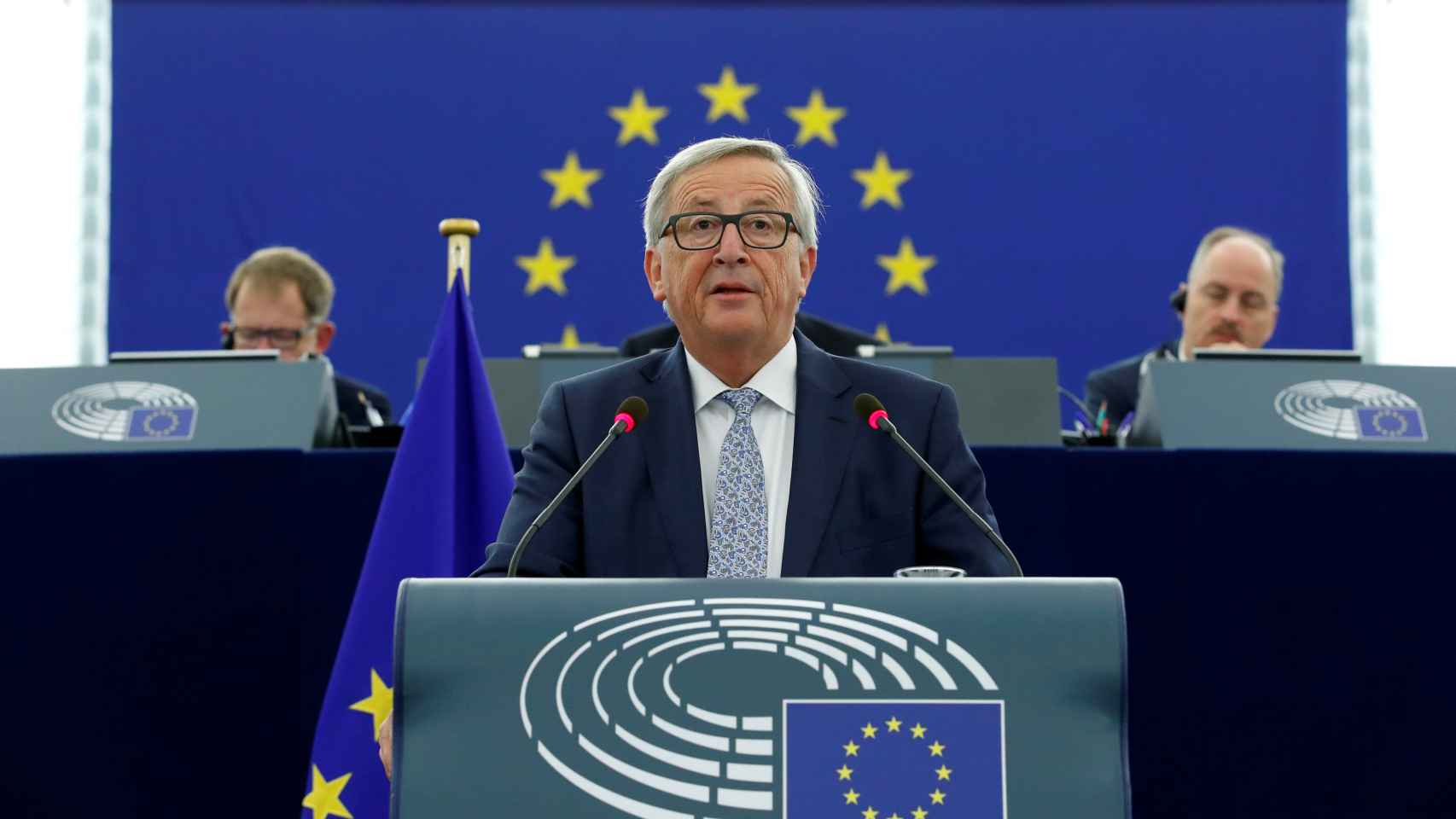 Juncker, durante el discurso sobre el estado de la UE en la Eurocámara