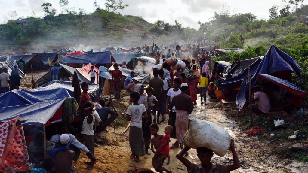 Uno de los campos de refugiados en Bangladesh.