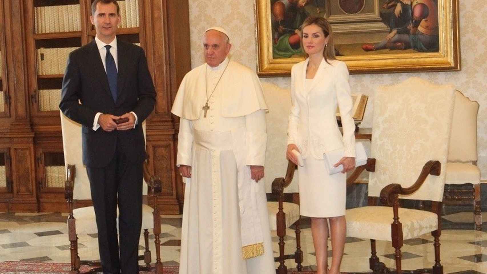 Los reyes, con el Papa Francisco.
