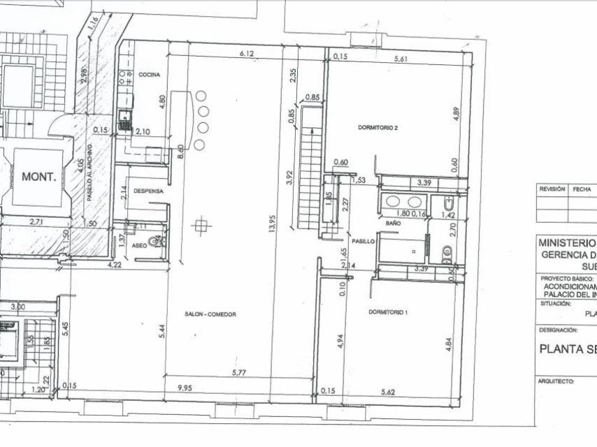 El plano del dúplex de 500.000 euros que el Gobierno regalará al duque del Infantado.