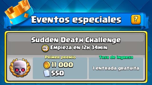 Nuevo desafío en Clash Royale: gana cartas y oro en combates con muerte súbita