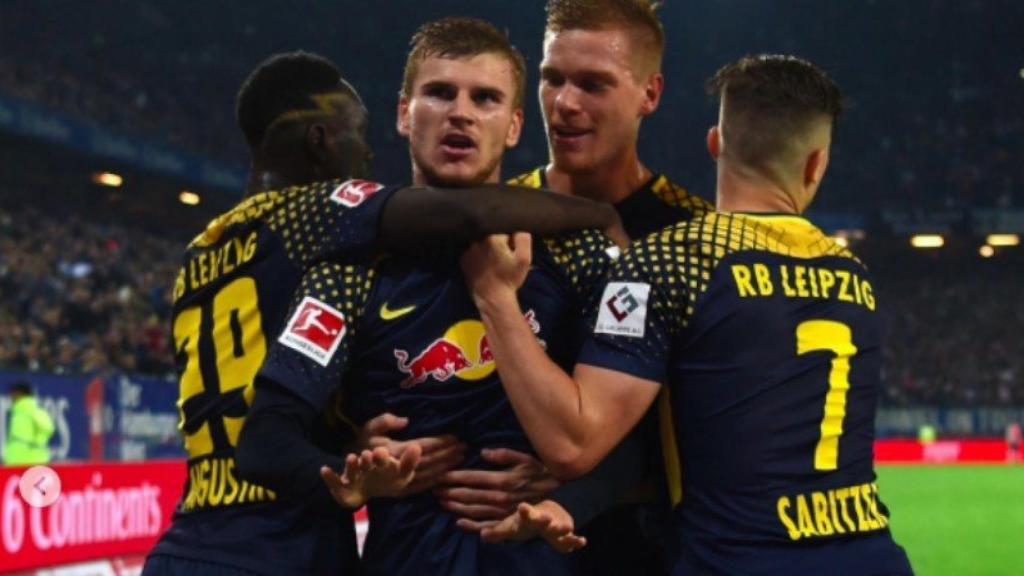 El RB Leipzig celebra un gol de Werner. Foto Instagram (@timowerner)