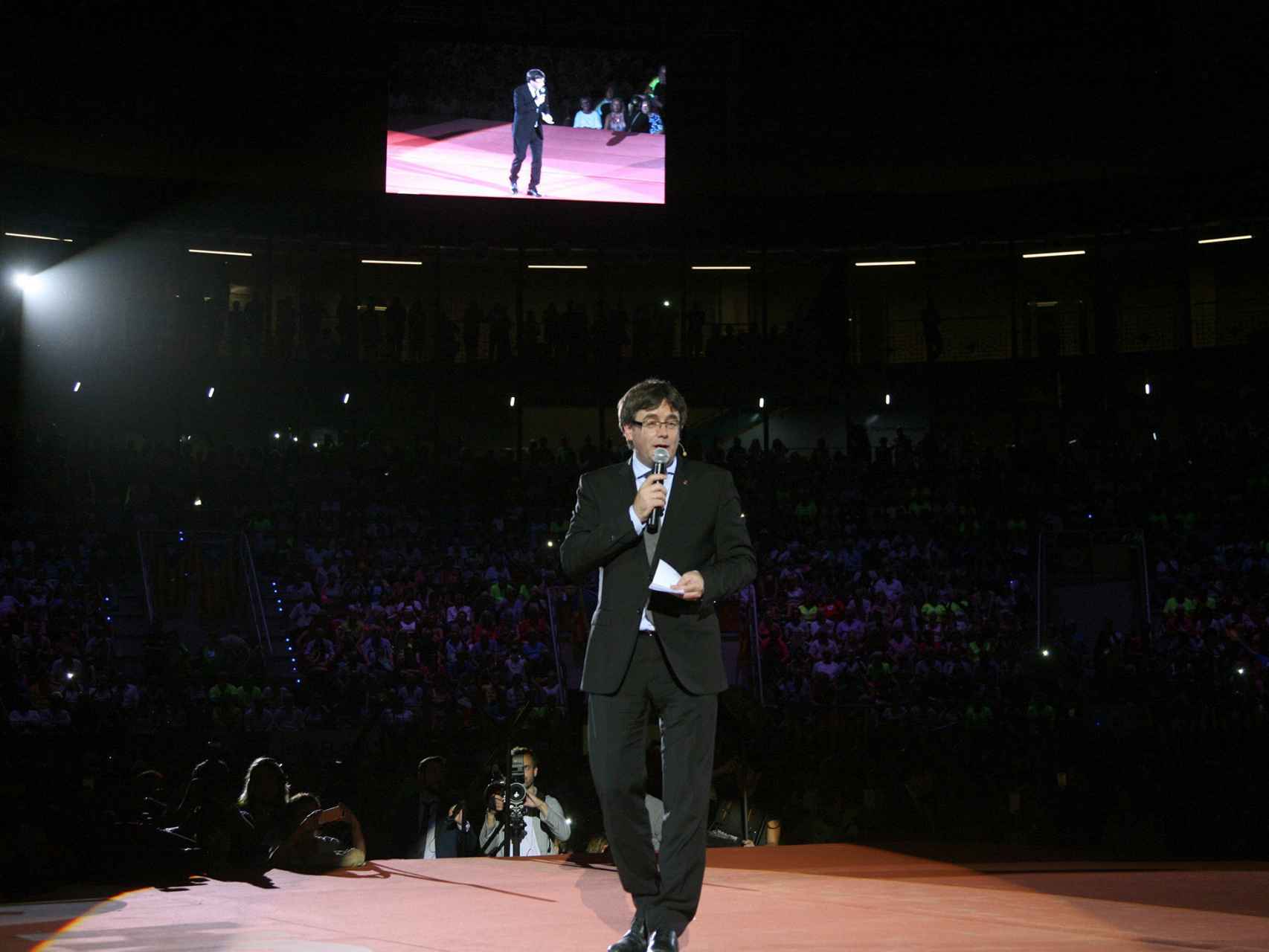 Carles Puigdemont en el acto inaugural de la campaña del 1-O en Tarragona