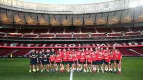 La plantilla del Atlético de Madrid posa en el Wanda Metropolitano.