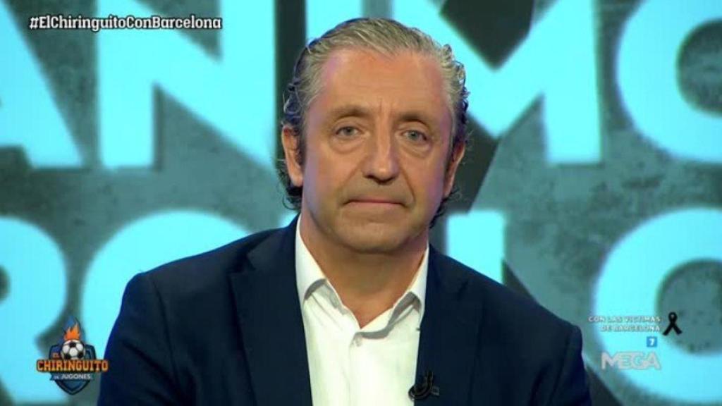 Josep Pedrerol muestra su apoyo a Barcelona en El Chiringuito. Foto: Twitter (@elchiringuitotv)