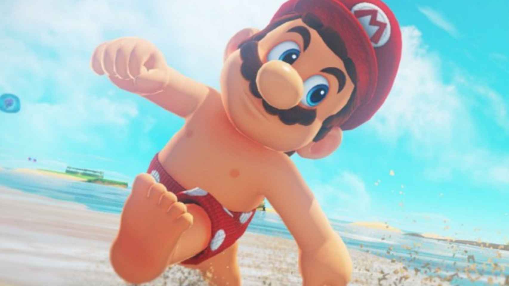 Super Mario sin camiseta