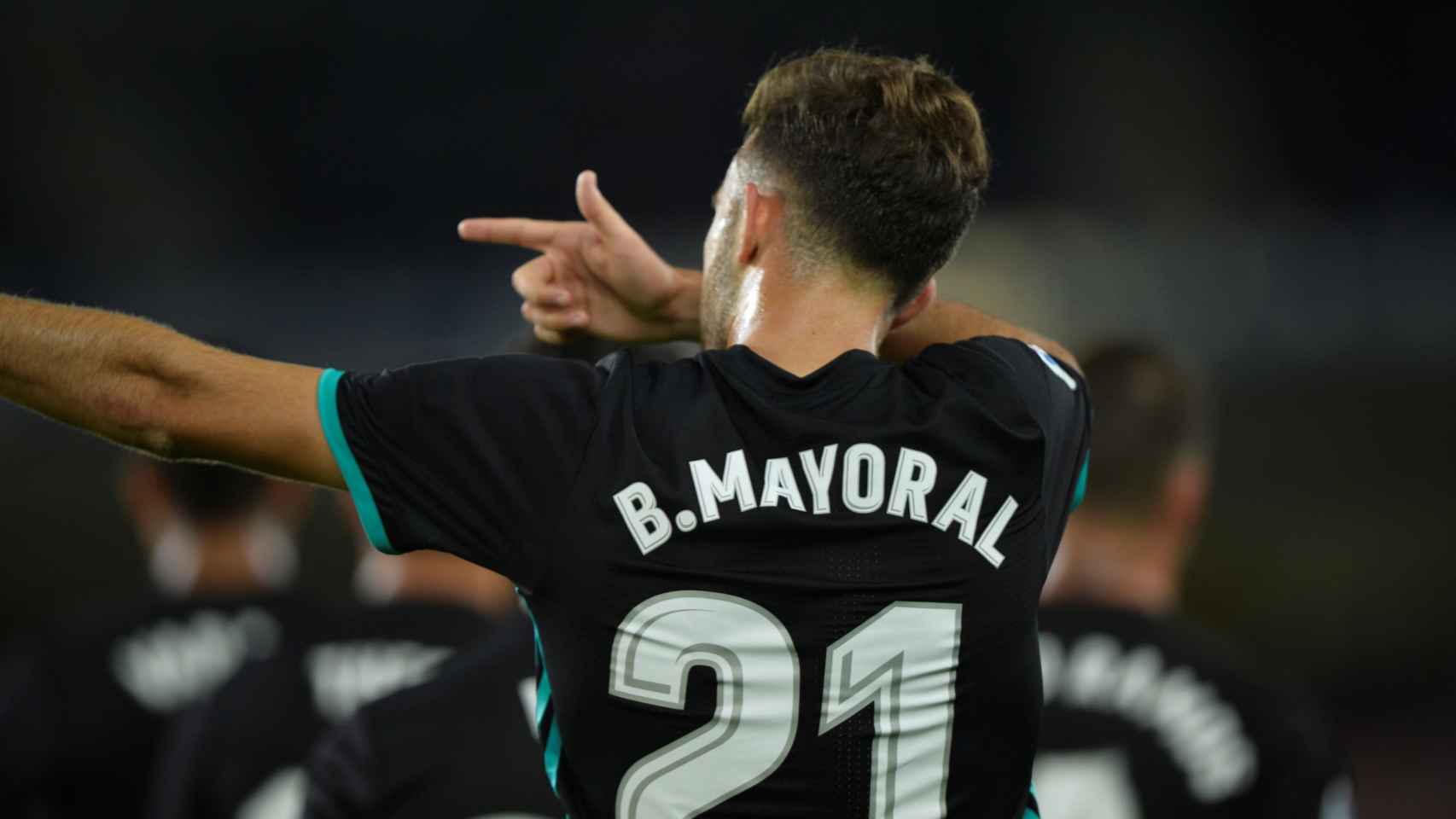 Borja Mayoral celebra su gol ante la Real Sociedad.