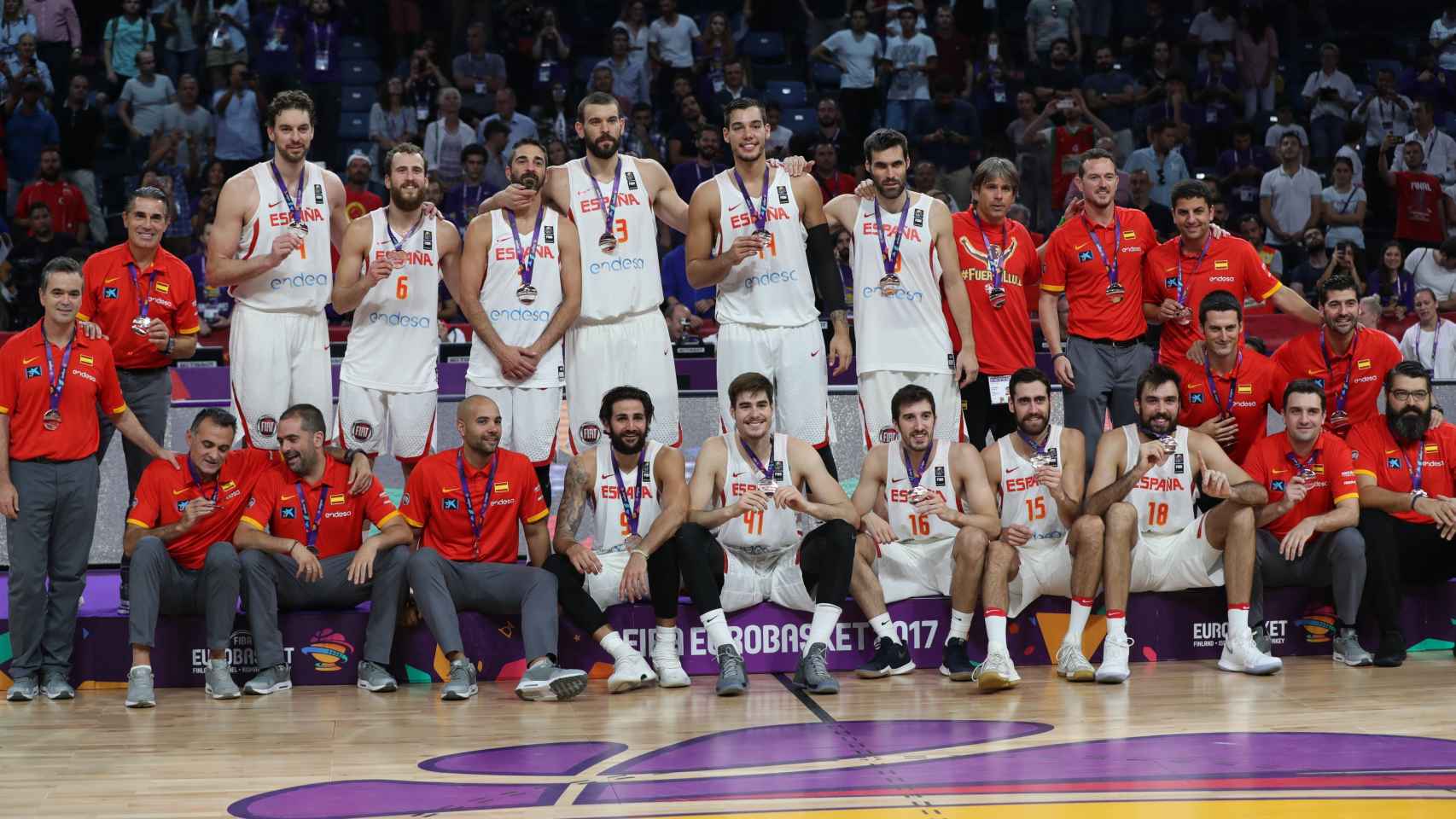La selección española, bronce en el Eurobasket de 2017.